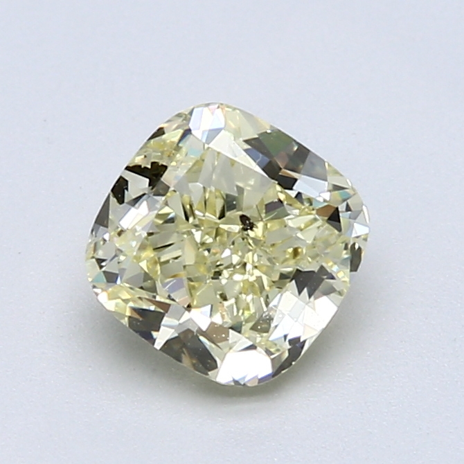 1.39 ct Cushion Cut Natural Diamond : Fancy Light Yellow / SI2